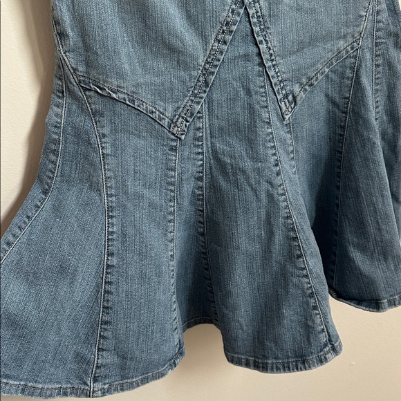 Y2K Retro Low Waist Boho Flared Distressed Midi Skirt Coastal Cowgirl Hippie 0 - Picture 4 of 8